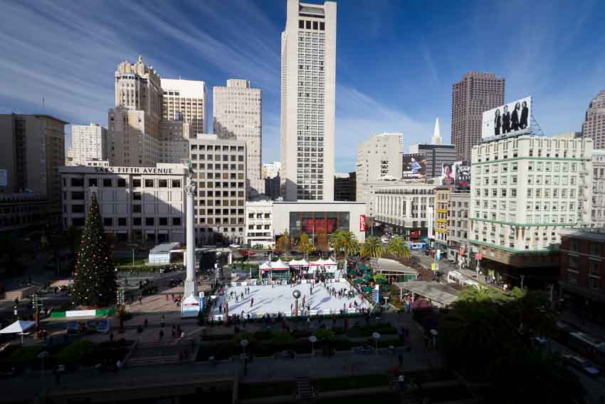 Ice Skating at Union Square San Francisco